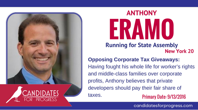 MdoubleMcrafts's tweet photo. Help #OurRevolution endorsed @Anthony_Eramo win Tuesday! Phonebank at https://t.co/I1JGYjZ5FA #CandidatesForProgress https://t.co/CUmlWsRv5u