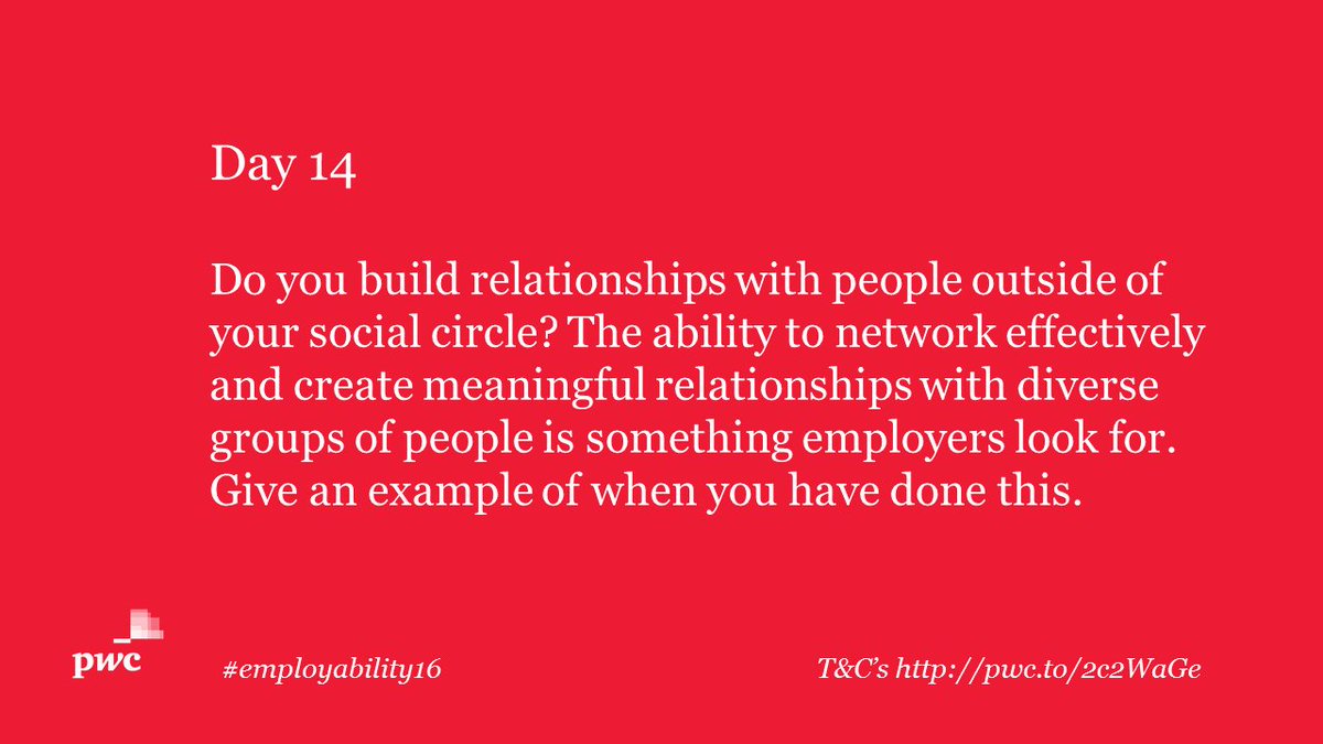 pwcirl_careers's tweet photo. The ability to network effectively is important-tweet an example to win an #applewatch! #employability16 #networking https://t.co/W5W7tG1YQZ
