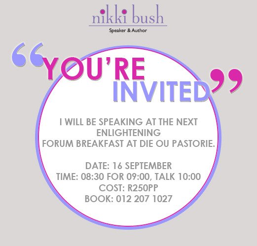 BushNikki's tweet photo. Join me at Die Ou Pastorie and discover the secret of cheating time and turning the ordinary into the extraordinary! https://t.co/xEVcMatBRQ