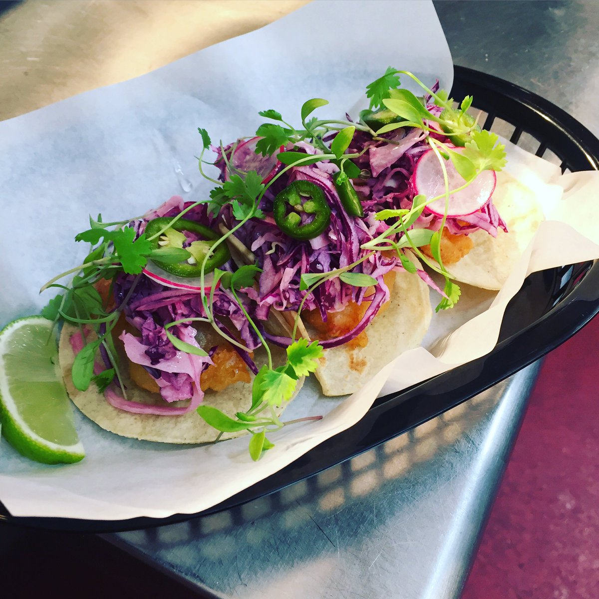 Fish tacos on the pass @theoldbookshop #serviceplease