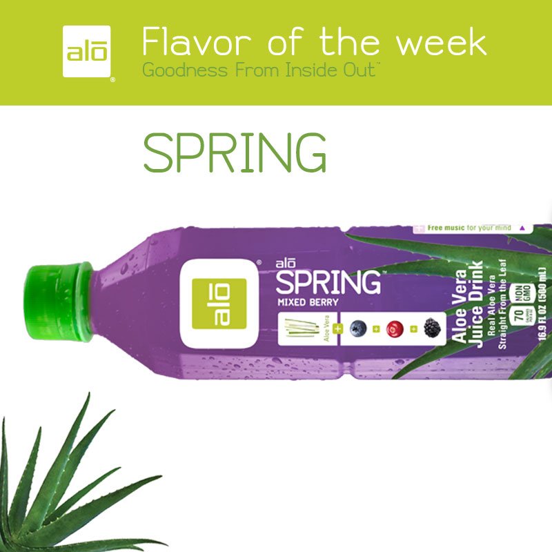 ALOdrink's tweet photo. Introducing our newest flavor, #ALOSpring. Blueberry, cranberry, mulberry, red grape, and of course, #AloeVera. https://t.co/ViMA8mMd4b