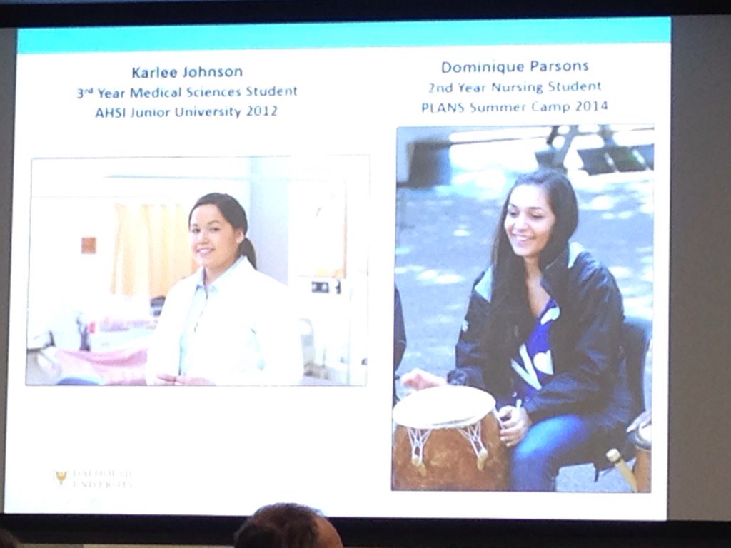 FionaAtDal's tweet photo. 2 wonderful students relating their experiences @AHSI_Dal and @PLANS_DAL at Johnson Scholarship Foundation event. https://t.co/0Uw7IyBLuN