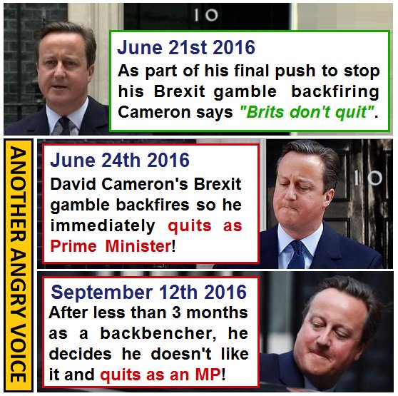Angry_Voice's tweet photo. Cameron gambled the entire future of the UK for a bit of short-term party political advantage, lost, then ran away. https://t.co/GwhboD5fF3