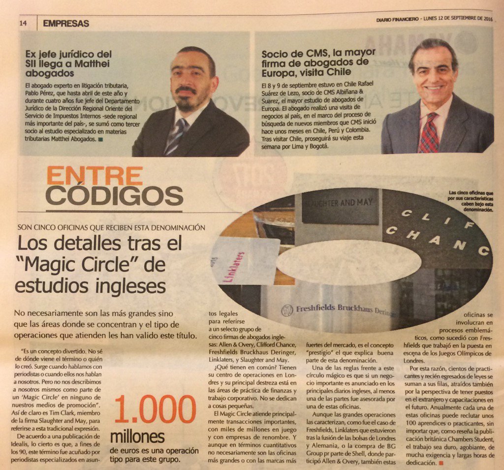 Rafael Suárez de Lezo, socio de CMS, el mayor estudio de abogados de Europa, estuvo de visita en Chile #Worldcom