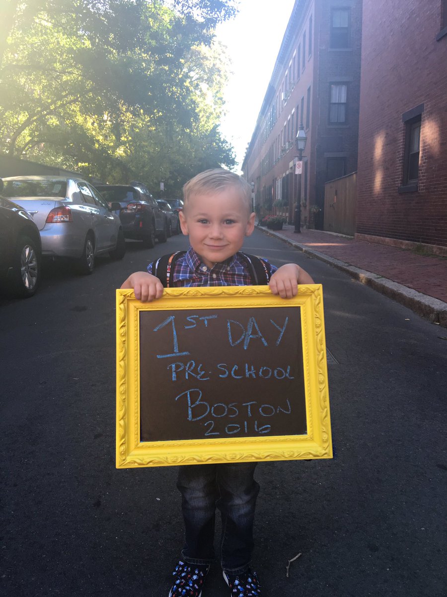 TheZekeMiller's tweet photo. Hey preschool...here I come with my lil' bro! Don't worry dads: @johnathonb @BlairMillerTV #bostonkids https://t.co/T0iKKVnMZ7