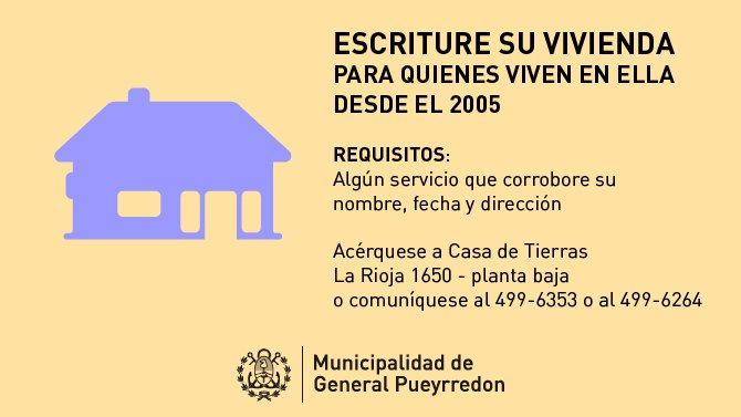 munimardelplata's tweet photo. #Escrituras Continúa abierto el proceso para escriturar viviendas en General Pueyrredon.
https://t.co/yMHFC3AUZu https://t.co/mhdBPG6576