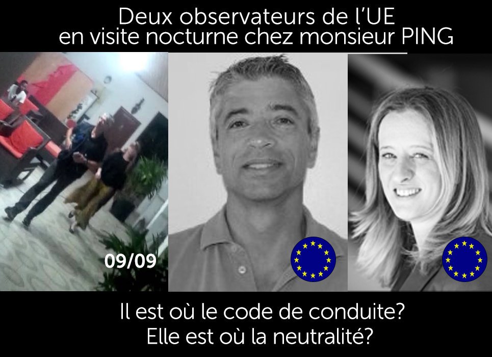 Que faisaient ces deux observateurs de l'Union Européenne chez Ping à des heures tardives ? #CorromPing #Gabon