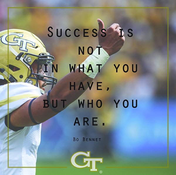 GTFootball's tweet photo. Success is not in what you have, but who you are - Bo Bennet

#MotivationalMonday #TogetherWeSwarm https://t.co/89M3N1Y1q1