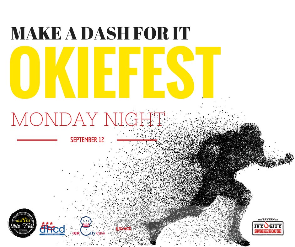 CohnsKitchen's tweet photo. Make a Dash to Okie Fest @ICSHDC 4-7pm free food, football, music by @RareEssenceBand #redskins #mondaymotivation https://t.co/tH09r23735