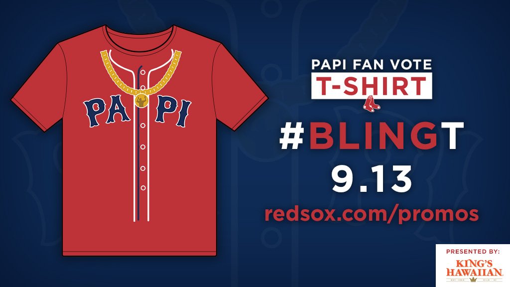 RedSox's tweet photo. Tomorrow night's giveaway? It's a next-level tuxedo t-shirt... It's the #BlingT! https://t.co/k40wMRkPnY https://t.co/1wibEVtPx2