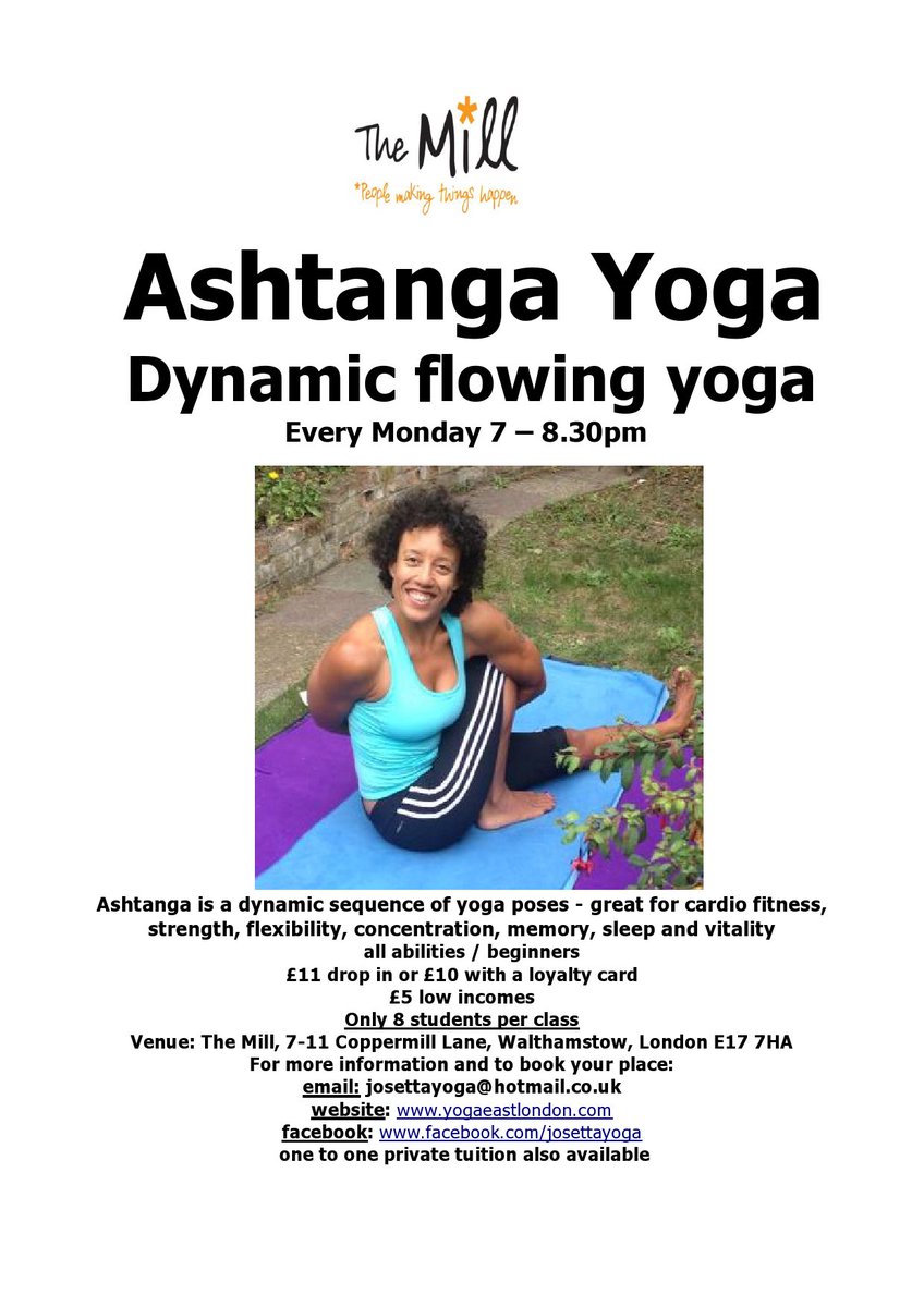 josettayoga's tweet photo. Off to @TheMillE17 for 6pm gentle yoga, 7pm Ashtanga yoga
come and join us
#Walthamstow 
#yoga https://t.co/tGkgxiXm0g
