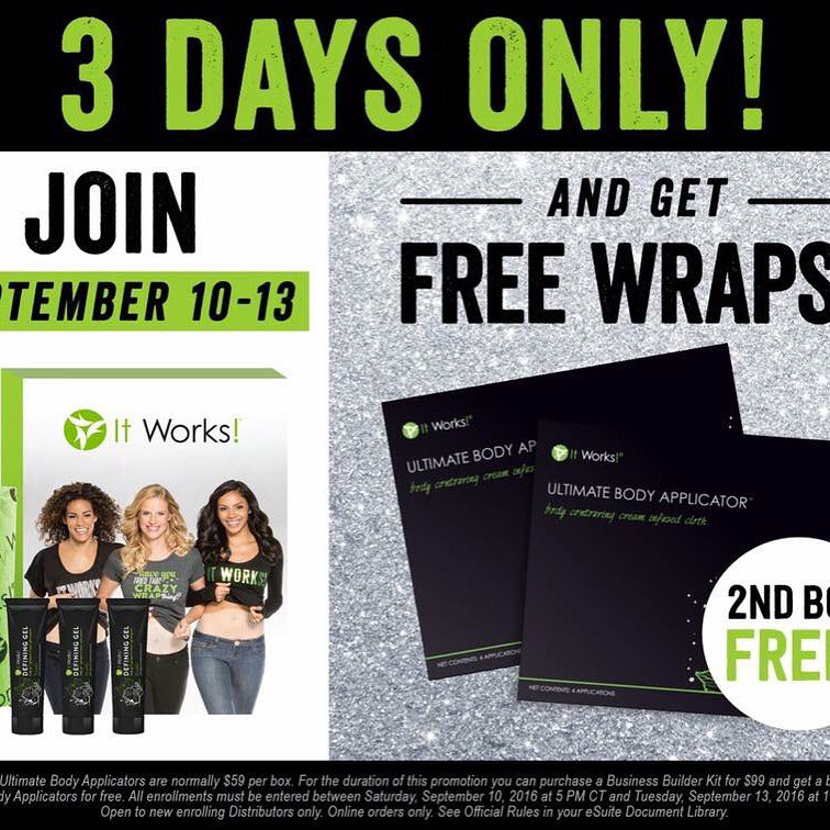 KushJenna08's tweet photo. Get them while you can. Double wraps = double money!! 🤑 Let's get you that Ruby bonus $500 💚💰 #askmehow #itworks https://t.co/GeVbGY2tNb