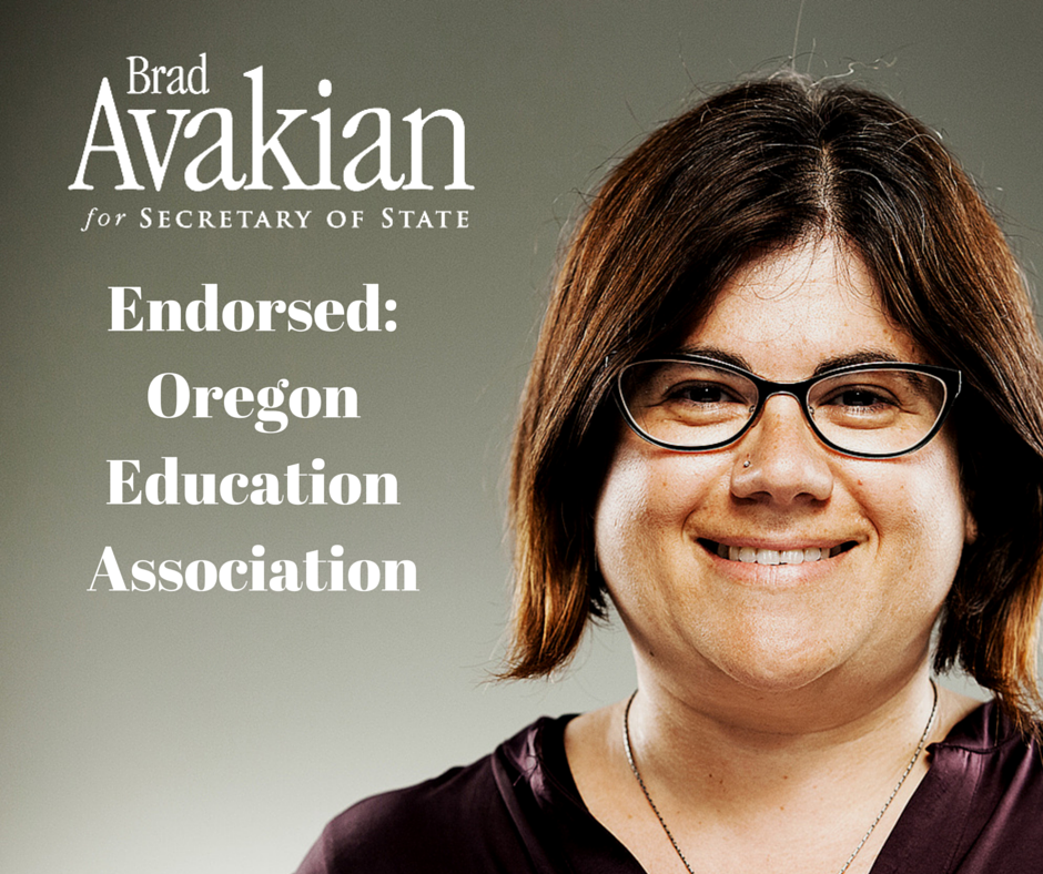 BradAvakian's tweet photo. I'm proud to be the only candidate for OR Secretary of State endorsed by the educators of @oregoneducation https://t.co/RLkvG797zA