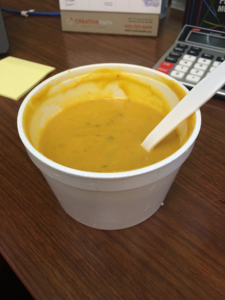 e2_ejfernandes's tweet photo. Ok seriously @L1TTLESHOP your spicy coconut &amp; butternut squash soup today is to die for! Thx Scott! #brampton https://t.co/dGbC3tsn7o