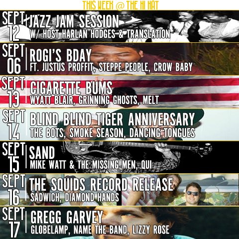 THIS WEEK @EastSecondLA bday <a href="/CigaretteBumsLA/">TheCigaretteBumsLA</a> <a href="/wyattblair/">Wyatt Blair</a> <a href="/BlindBlindTiger/">Blind Blind Tiger</a> @thesquidsLA <a href="/gregggarvey/">Gregg Garvey</a> <a href="/globelamp/">Globelamp</a>