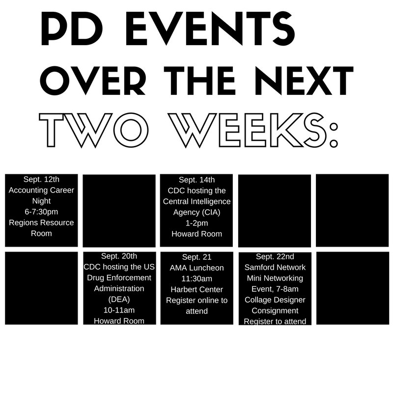 BrockSuccess's tweet image. Don't miss these great opportunities to connect with employers! #PDevents @SamfordCDC