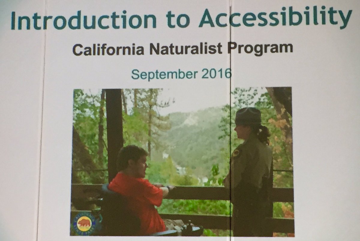 CANaturalist's tweet photo. Staff &amp; instructors learning about ADA &amp; making #CalNat accessible to all w/Jason Stora @CAStateParks #CalNat2016 https://t.co/MVCCnzXp0U