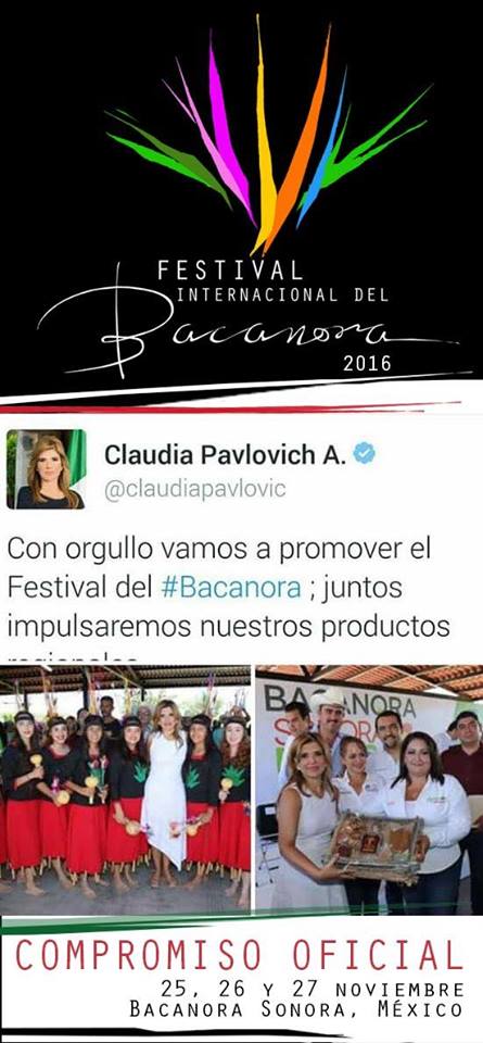 FESTINTBACANORA's tweet photo. Mujer de palabra la Gobernadora @claudiapavlovic #FIB2016 #Bacanora2016 #FestivalInternacionaldelBacanora https://t.co/euySAcvJAc