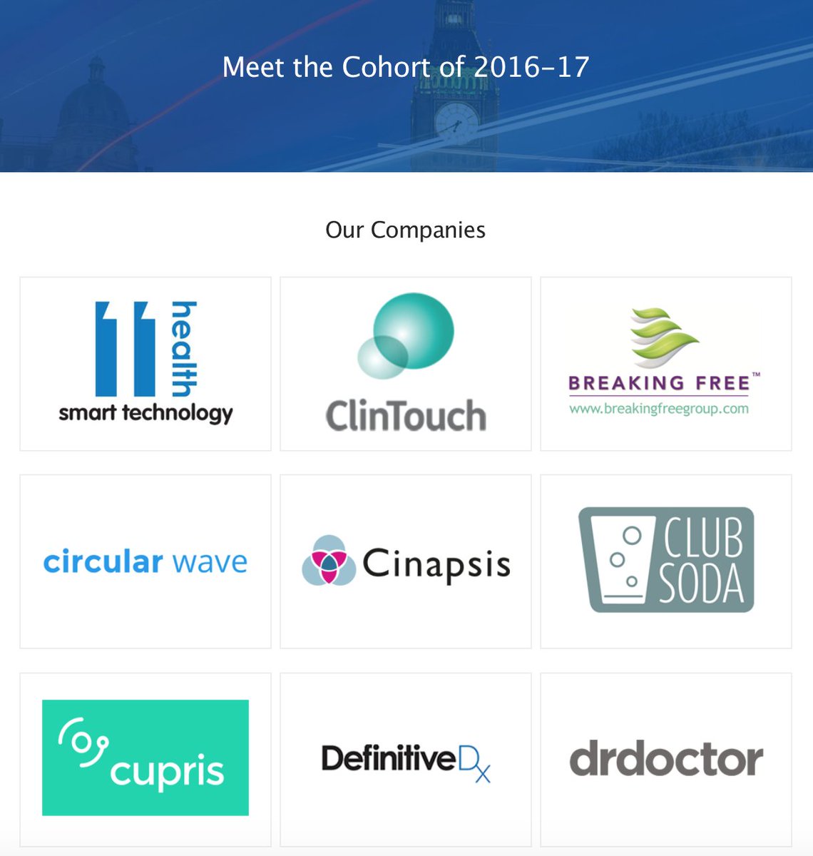 healthtechdan's tweet photo. Congratulations to the 32 companies in the new #DigitalHealth #London #Accelerator! https://t.co/XjmpvagOnb