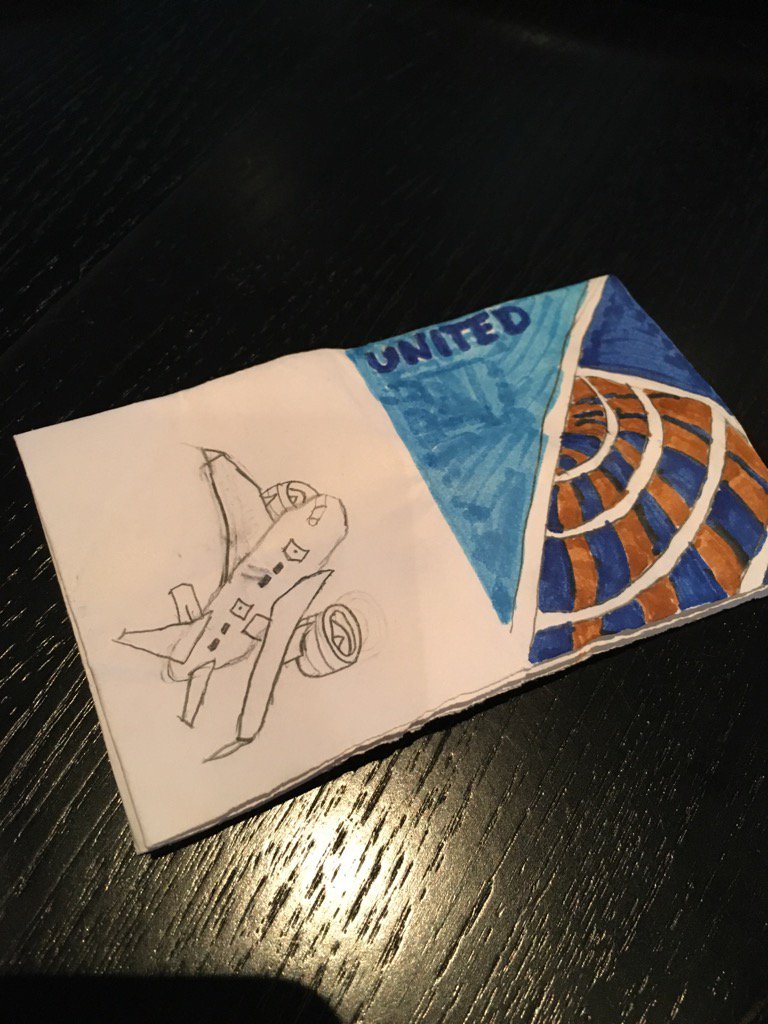 rfreedman's tweet image. Birthday card my daughter made for my brother-in-law who travels a lot and is loyal to @united. :) #CustomerLoyalty