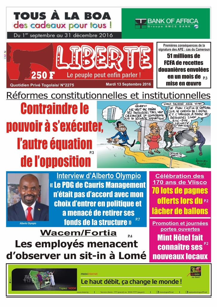 vickTogbe's tweet photo. Demain dans les kiosques #Team228 #TeamTogo #Tginfo #BokoEn2005 #Quotidien #ADP2016 #Notse2016 #WWEBacklash #SUNEVE https://t.co/u2X68KM3v9