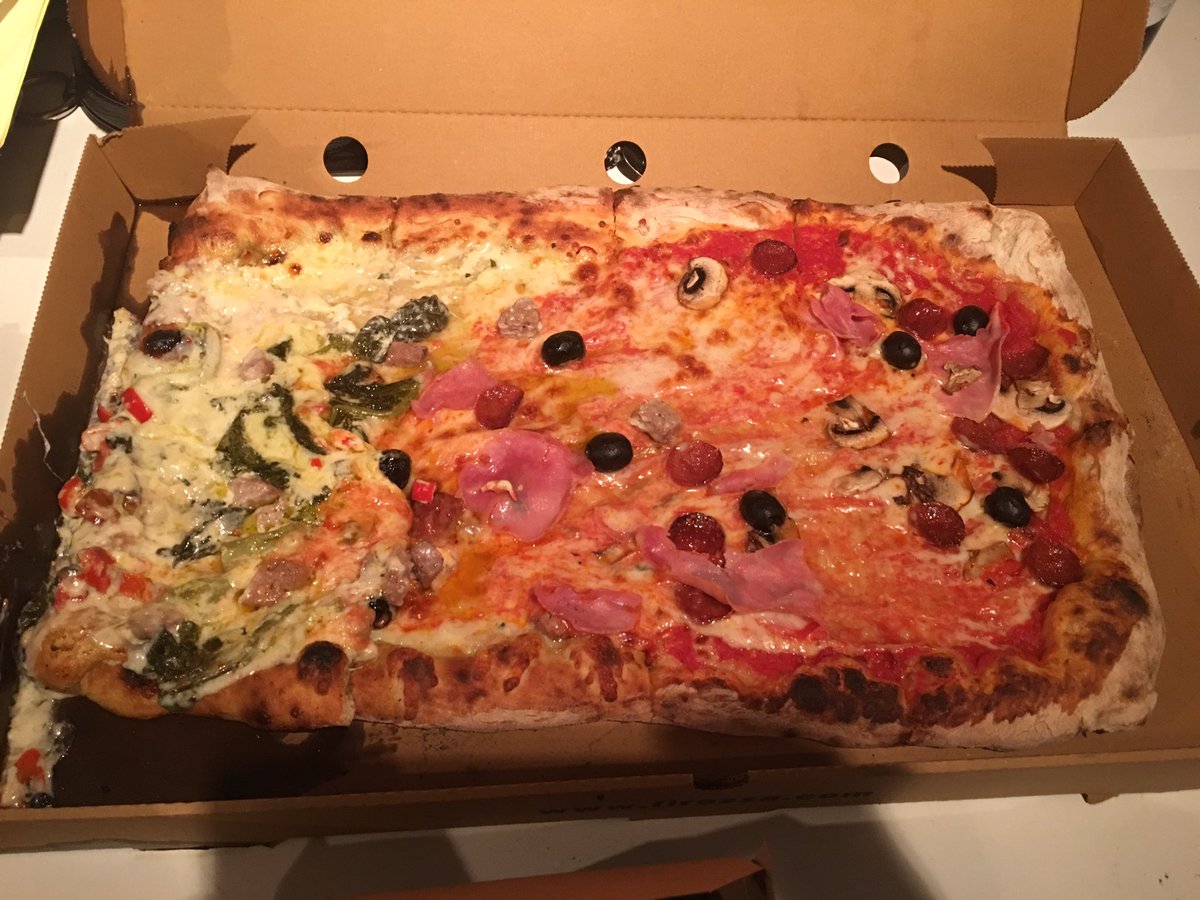 homegroan's tweet photo. @firezzapizza so disappointed our girls night pizza had slipped off its base when it arrived :( https://t.co/1Bl9WfpMyL