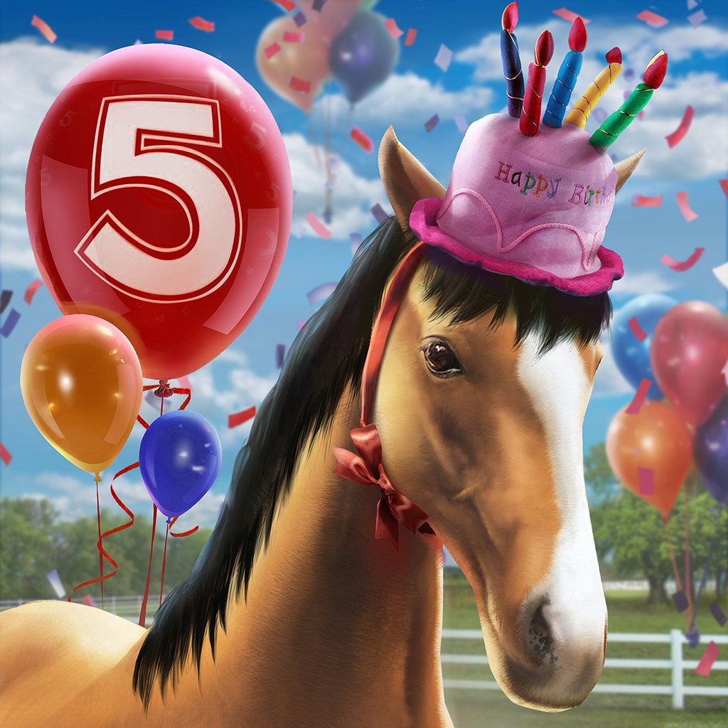 My Horse turns 5 this month! Thanks to all our AWESOME players for your support! #myhorse #anniversary
