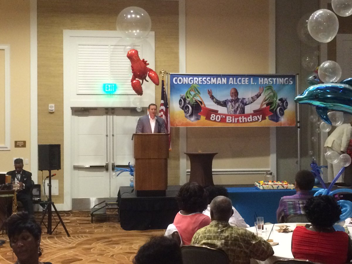 PatrickMurphyFL's tweet image. Enjoyed celebrating your birthday with you​ ​yesterday, Rep. Hastings @alcee4congress! #FLSe​n