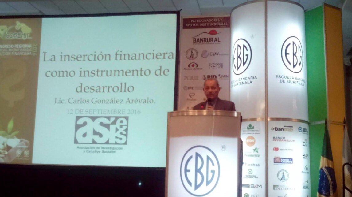 ASIES_GT's tweet photo. Carlos González Arévalo expone en el #COREMIF, sobre la importancia de la inserción financiera. https://t.co/aKH4SlEgel