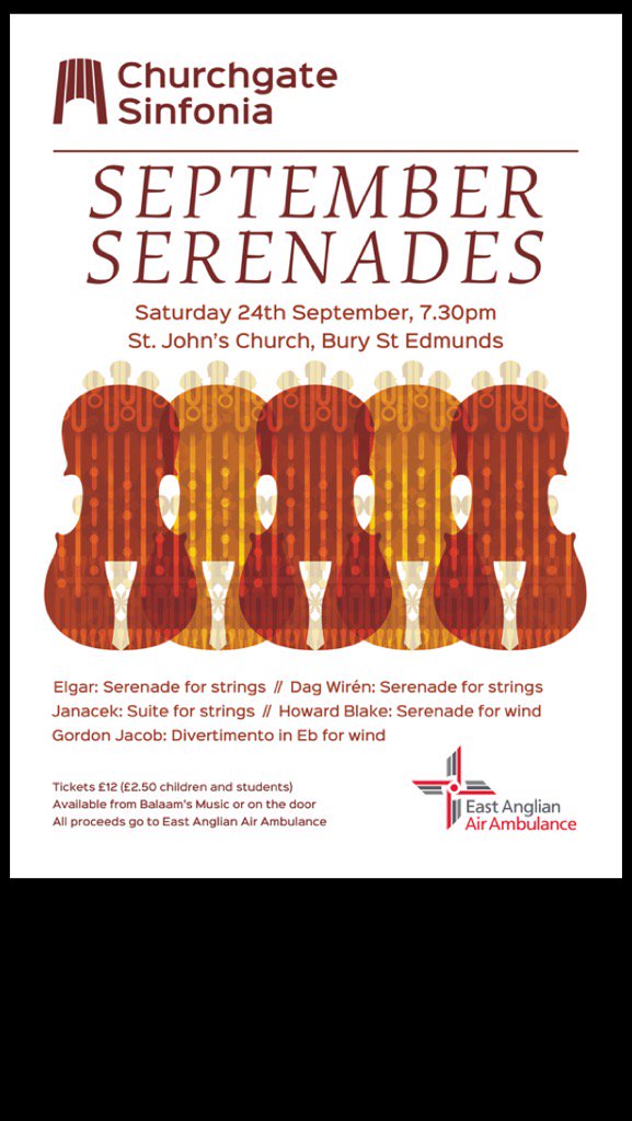 We've got a concert on 24th September in aid of <a href="/EastAngliAirAmb/">East Anglian Air Ambulance</a> pls come along and support this fab charity