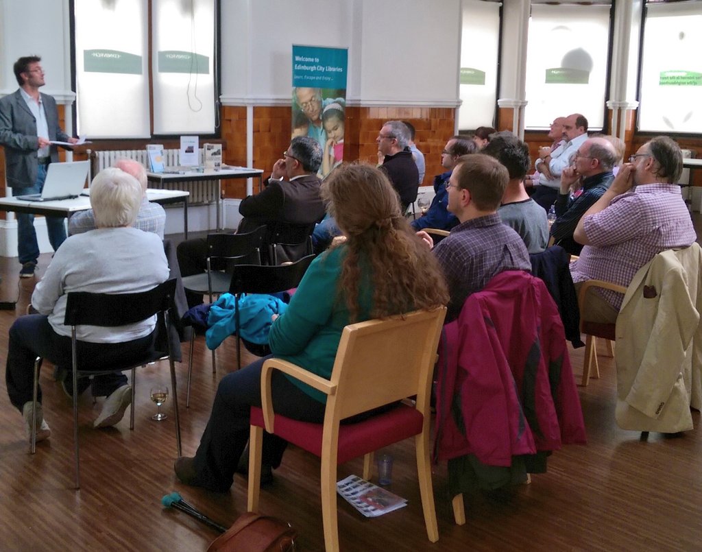 Stockfest's tweet photo. Another great turn out #StockbridgeLibrary -  'The Untold story of the Falkland Islands Invasion' by @RickyPhillips https://t.co/LYqDjGh5dQ
