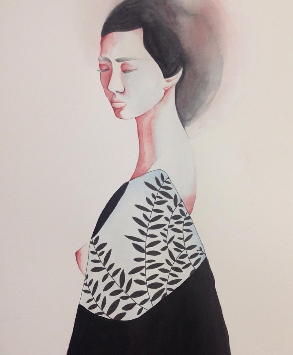 martha__eme's tweet photo. https://t.co/fM92YxuamP Hojas #art #illustration #asia #woman #watercolor #mujer #arte #ilustracion #draw #paint https://t.co/Xx6aoKAFIP