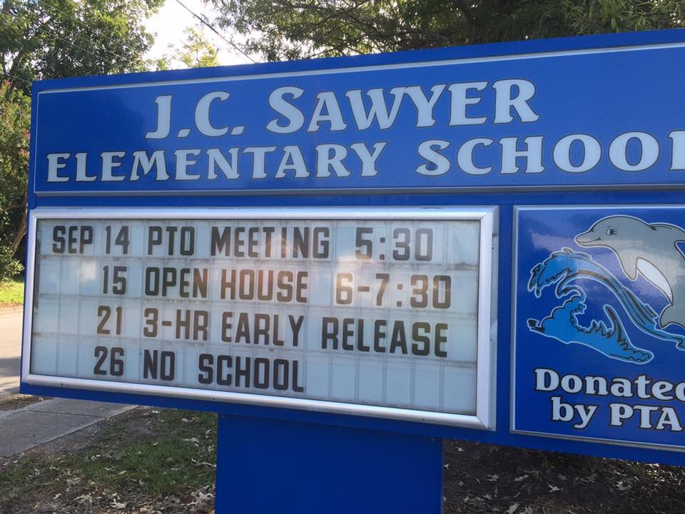 JCSawyerPTO's tweet photo. Don't forget our first PTO meeting this week Wednesday, Sept. 14th at 5:30 pm. https://t.co/s2aWqOzVIb