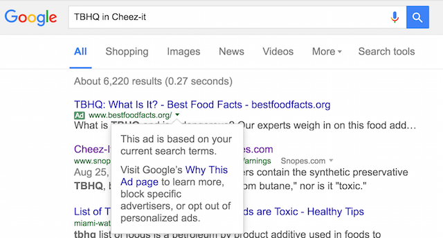 thefoodbabe's tweet photo. Paid for advertising by @foodintegrity to keep the public eating controversial chemical #TBHQ linked to ^ allergies https://t.co/Gh10iTNFFO