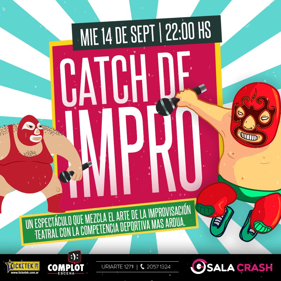 Este miércoles 22 hs full #impro, 4 duplas y muchos desafíos ao vivo. Genial! Seré parte! A la gorra en <a href="/salacrash/">Sala Crash</a>