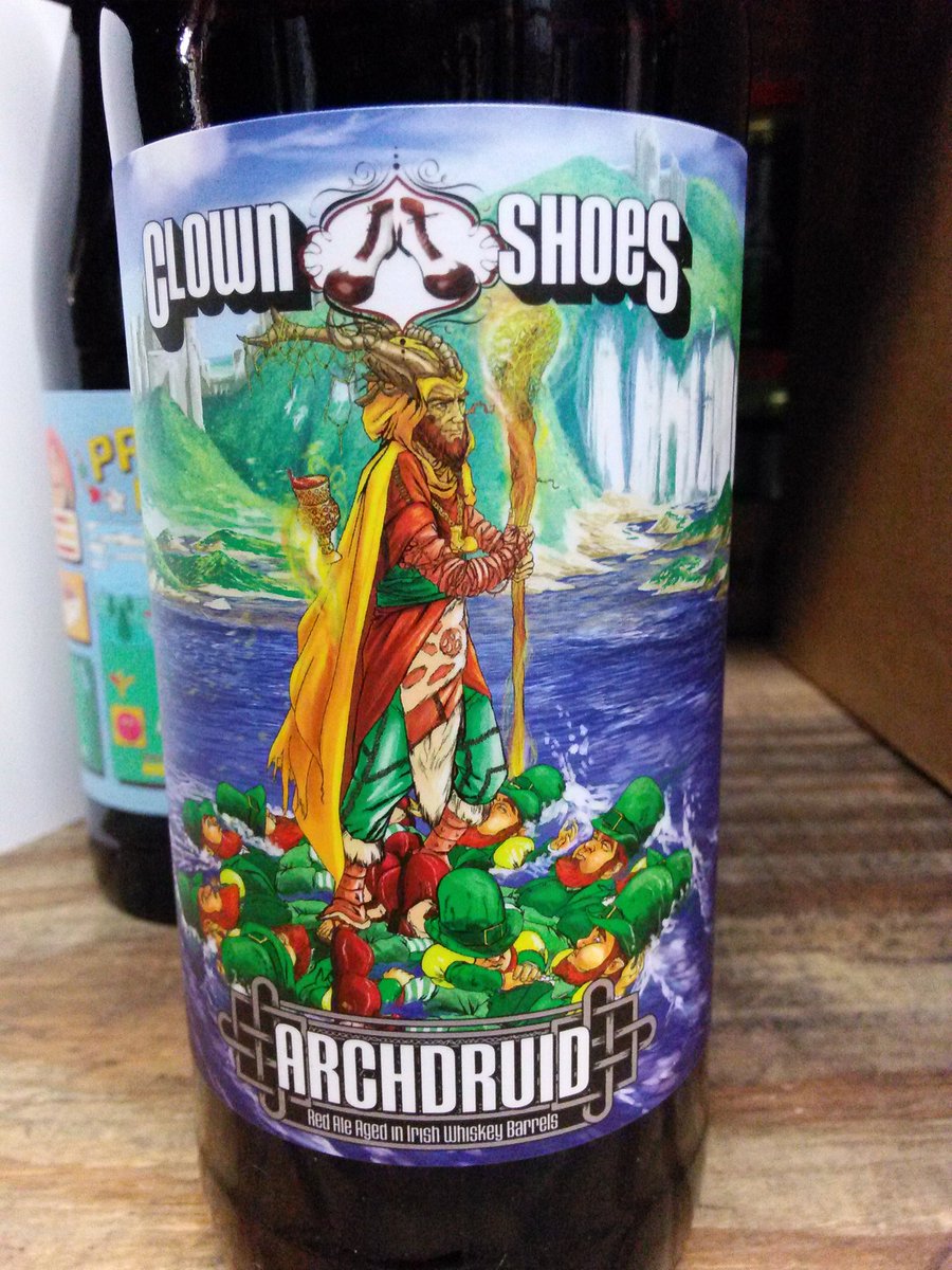 beardedbeerguru's tweet photo. Clown Shoes Archdruid, hands down the best barrell aged beer I've put to my lips in a long time. If you can find it! https://t.co/wVA0qDen4G