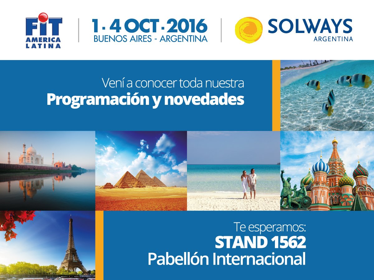 SolwaysTours's tweet photo. Agéndalo... Te Esperamos!
@SolwaysTours presente en #Fit2016 https://t.co/VMgVoBH2Io