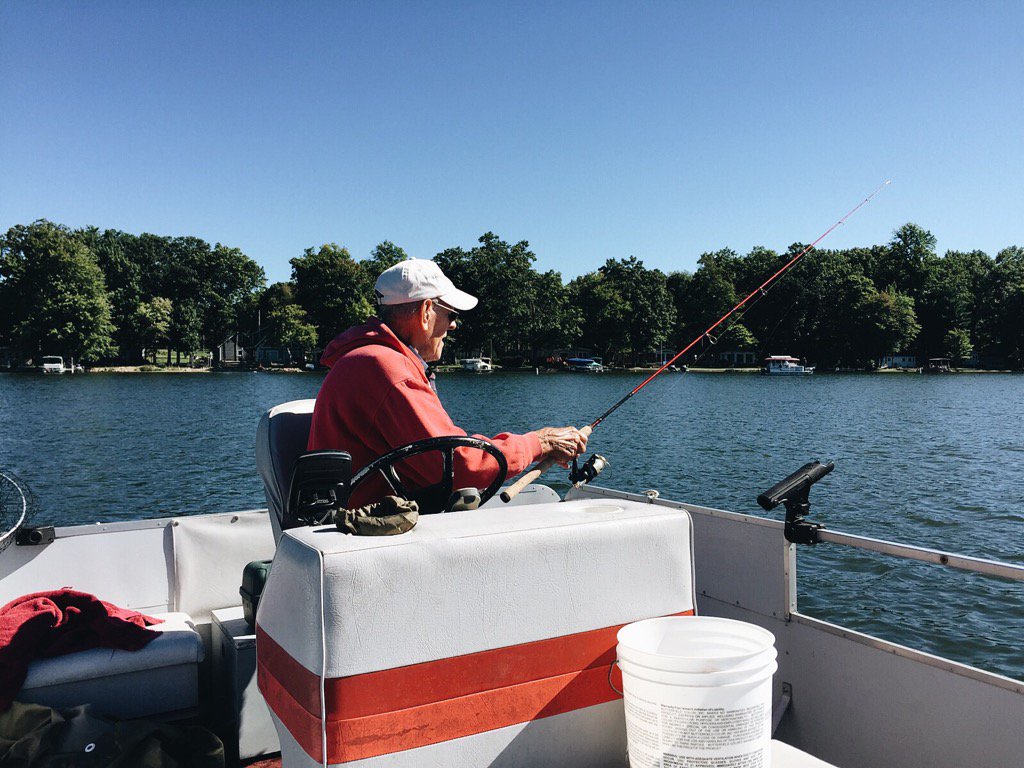 SamLuminate's tweet photo. Spent the morning fishing with this pro.  Perfect weather, great conversation, and we caught some fish! #grandpahang https://t.co/AFCGxEvaIE