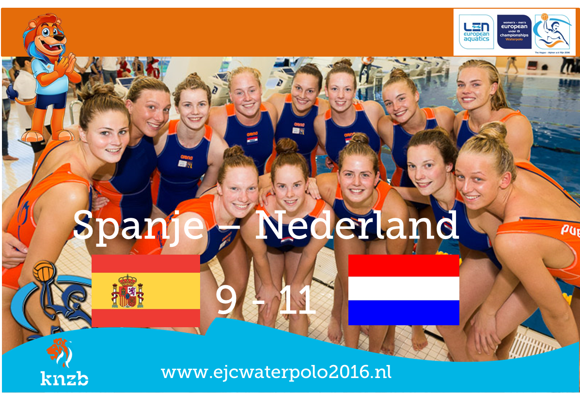 De Jong Oranje meiden hebben na een spannend einde van Spanje gewonnen! Gefeliciteerd meiden! #ejk #waterpolo
