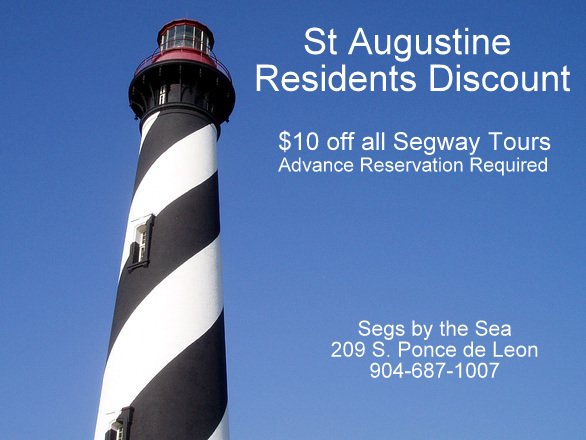 Yes...ALL Residents of St Augustine still receive a $10 discount per ticket for Segway tours! #staugustine