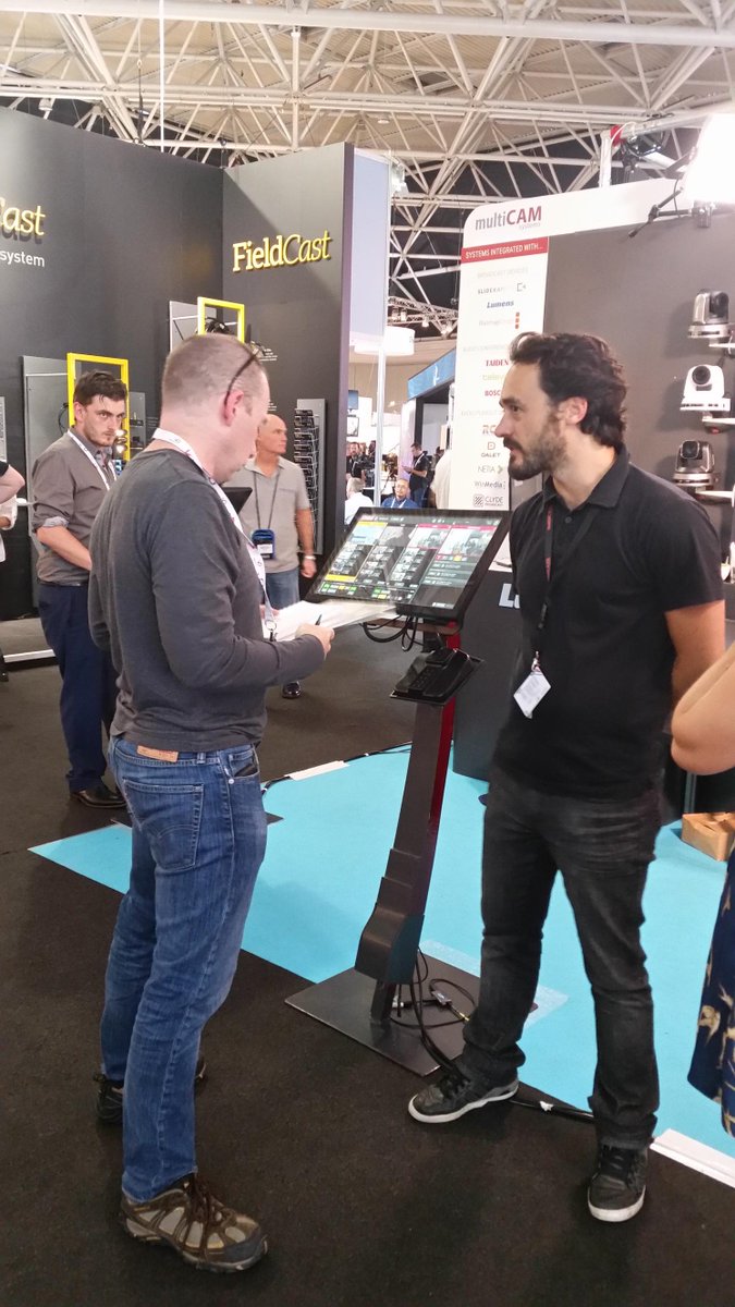 skiadcock_pr's tweet photo. #MultiCAMSystems Stan Walbert chats w/ #MarkHallinger re STUDIO live broadcast & RADIO visual radio systems #IBCShow https://t.co/hgDKkVwcbc