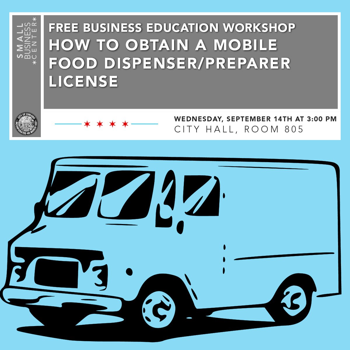 The FREE workshop this Wednesday @ 3PM will walk you thru inspections, application &amp; op reqs 4 a mobile food truck!