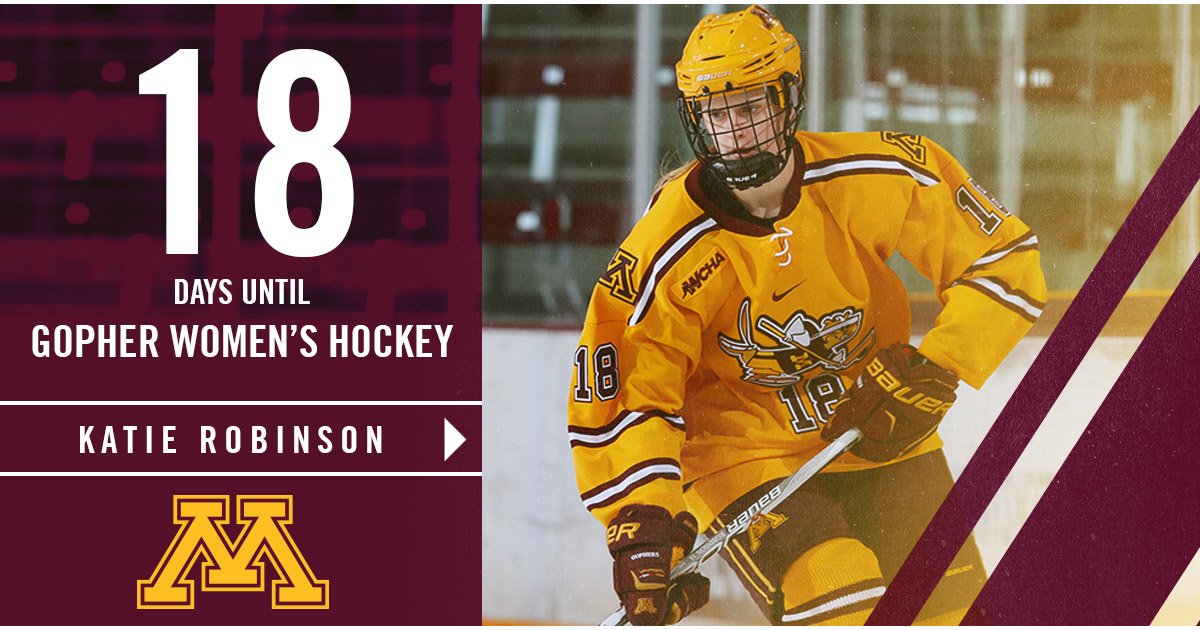 GopherWHockey's tweet photo. 1⃣8⃣ days til @KRobinson2016's #Gophers debut. 〽️🏒 https://t.co/ZMAgBr91oc