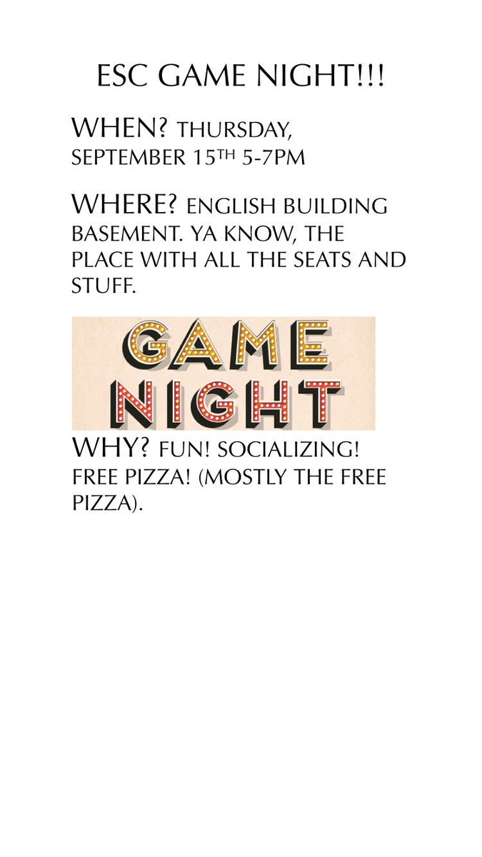 He_NEEDAsh's tweet photo. Come have fun with the English Student Council and eat free pizza 😂😊 #UIUC #UIUC20 #UIUC19 #UIUC18 #UIUC17 https://t.co/v9Cx0jg59L