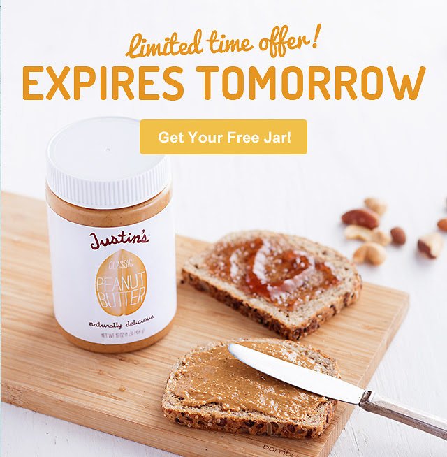 DealsPlus's tweet photo. Get a #Free Justin's Almond Butter Jar here: https://t.co/37zT2snC9n https://t.co/nWSyCa9SJg