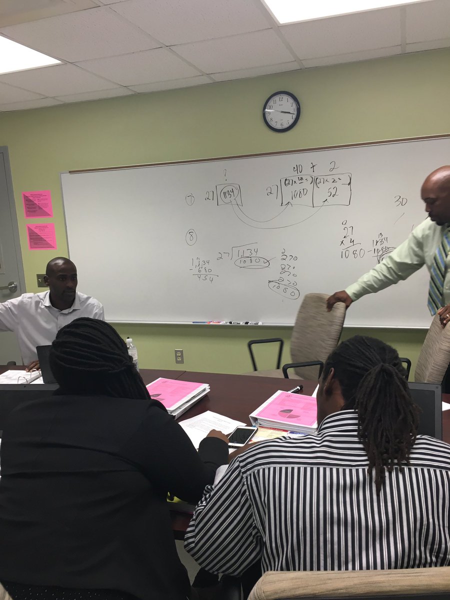 iTeach_JGS's tweet photo. Grade 5 math PLC thinking through the problems our Ss will see to have conversation about strategies #NRE8 #SSCCPBC https://t.co/C72juYGGI7