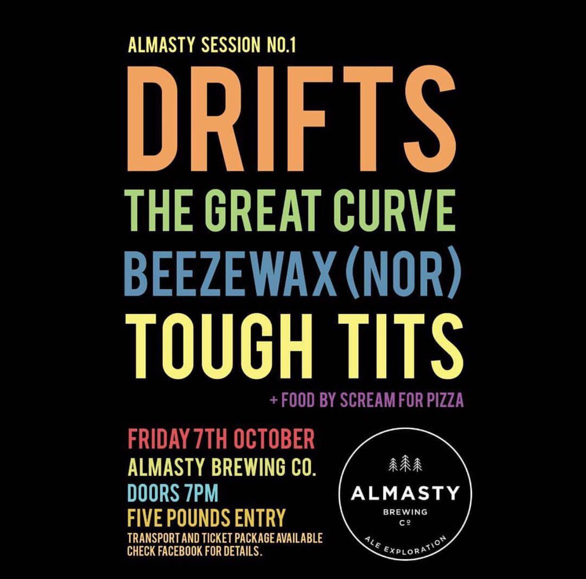 Next gig is w/ <a href="/drifts_band/">DRIFTS</a> @tough_tits &amp; <a href="/beezewaxband/">beezewax</a> at <a href="/AlmastyBrewCo/">Almasty Brewing Co</a> &amp; we're playing loads of new stuff!