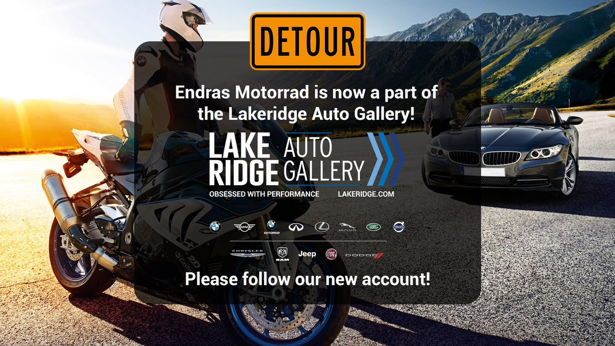 EndrasMotorrad (@endrasmotorrad) on Twitter photo Endras Motorrad has joined the Lakeridge Auto Gallery! Please follow us here: <a href="/EndrasBMW/">Endras BMW</a> lakeridge.com Endras Motorrad has joined the Lakeridge Auto Gallery! Please follow us here: <a href="/EndrasBMW/">Endras BMW</a> lakeridge.com