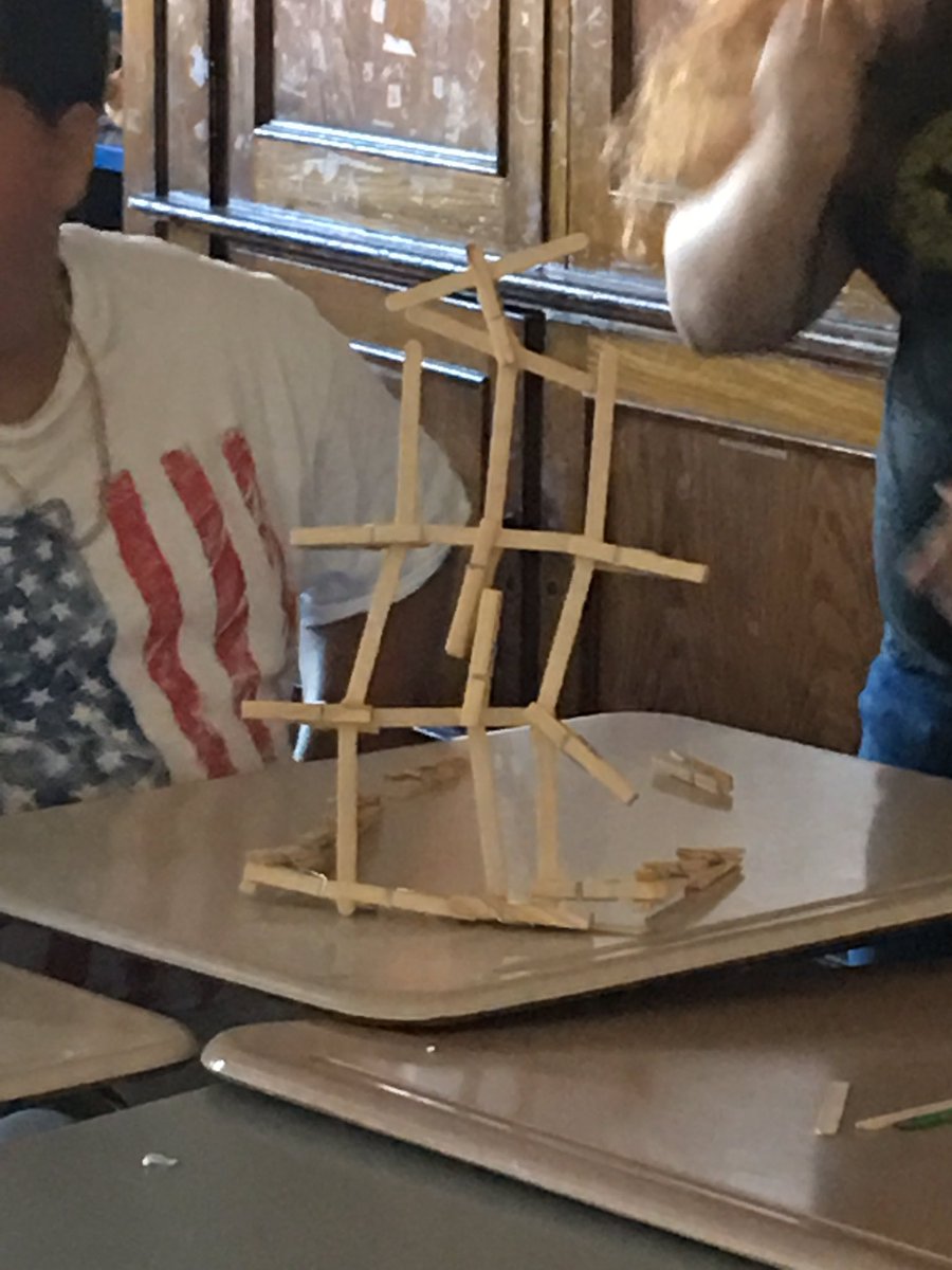 McLellanMath's tweet photo. Stem challenge: build the tallest freestanding tower @WestBroadwayMS https://t.co/Vv0kOp6Tn3
