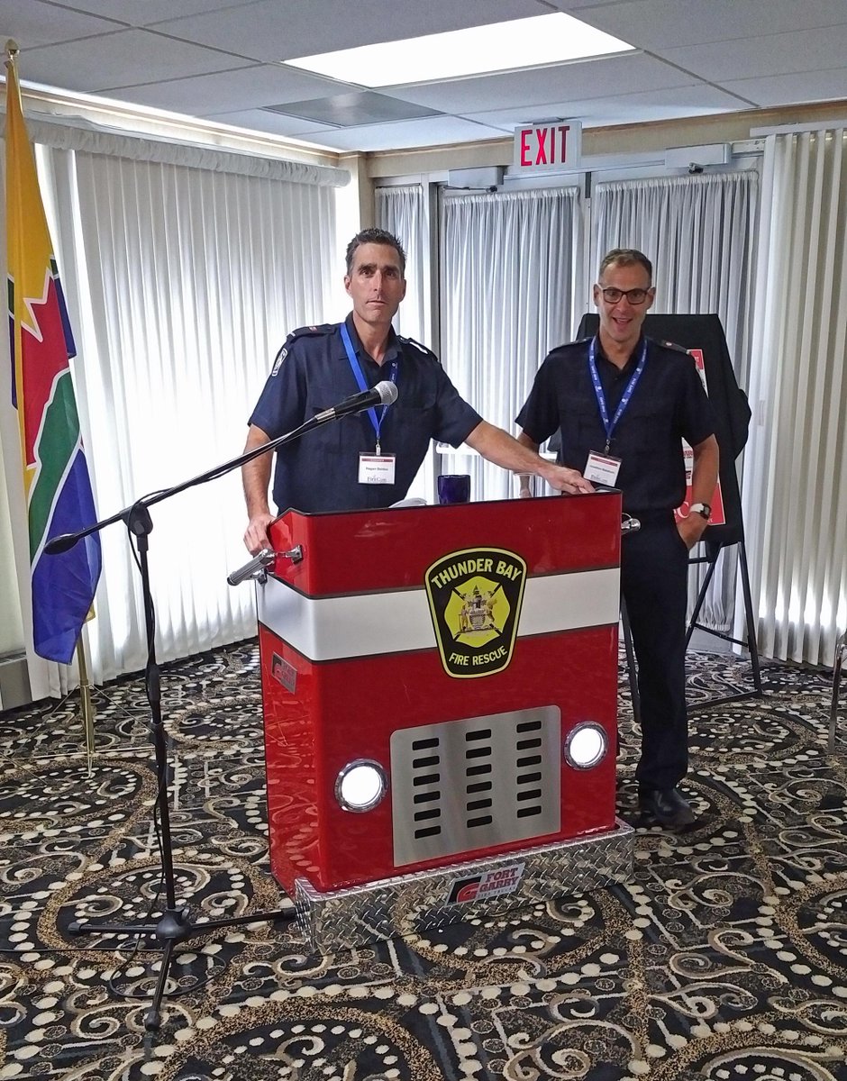 FortGarryFire's tweet image. "This year, we had the privilege to design and build the podium for FireCon 2016! #firecon2016 #fortgarryfiretrucks